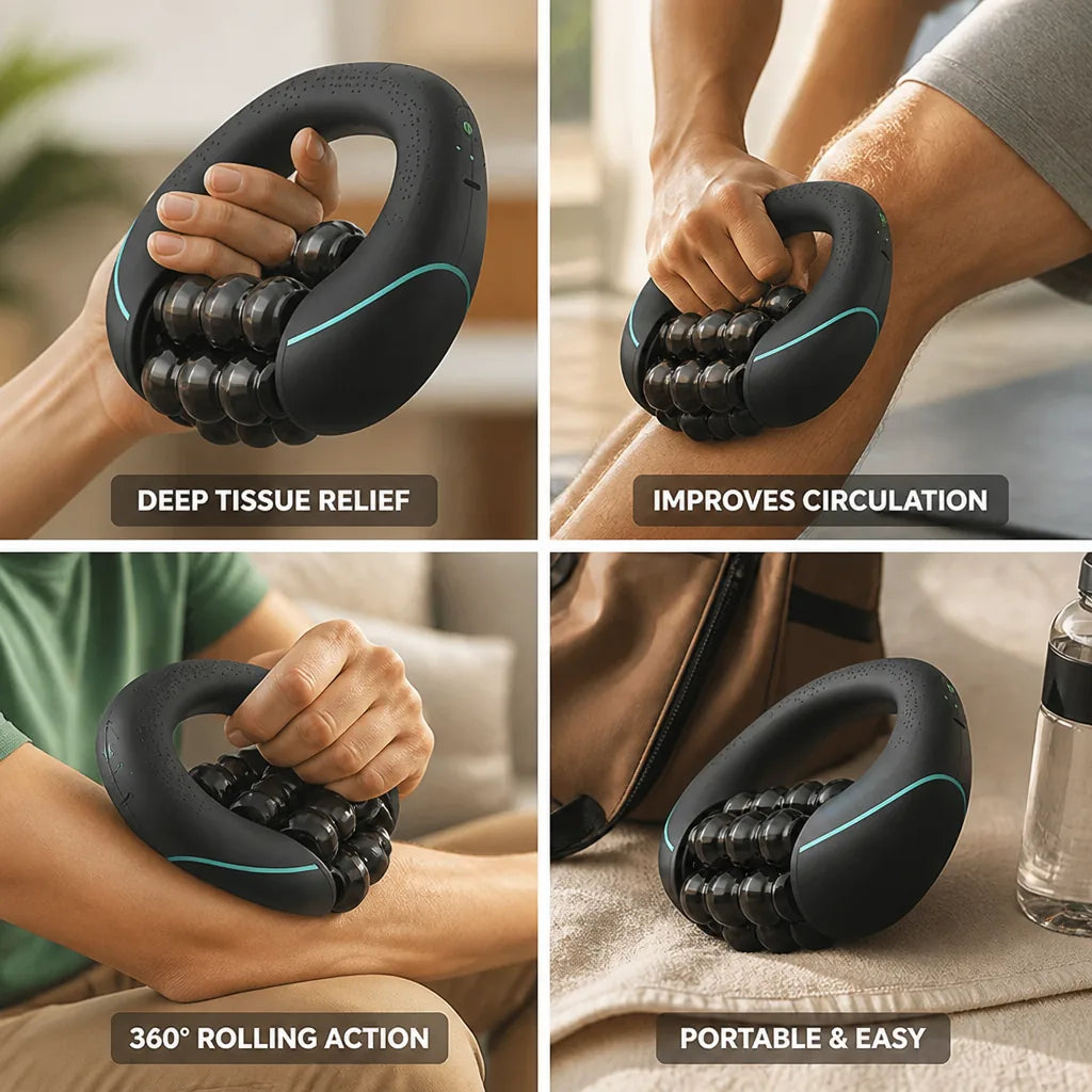 Lymphatic Drainage Massager 360 Degree Rolling Medical-Grade Silicone