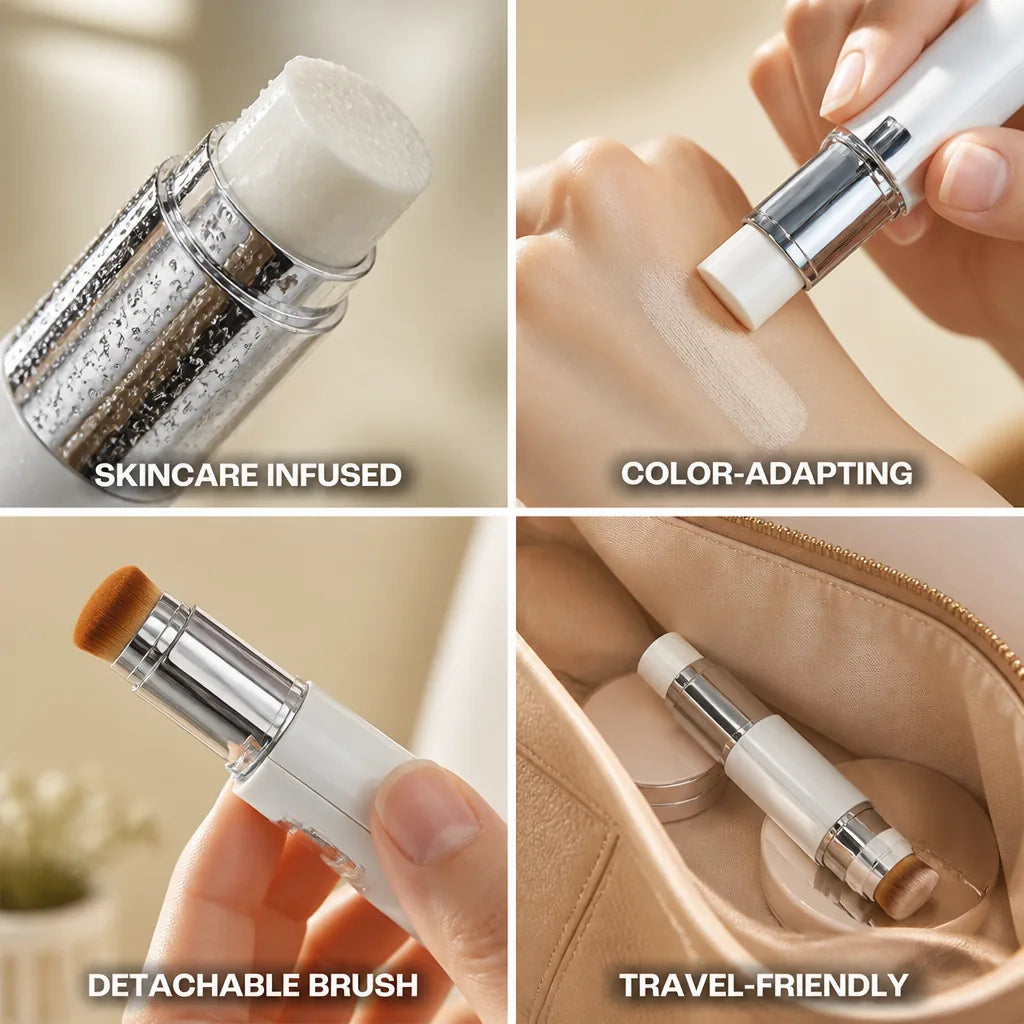Foundation Stick Color-Adapting Skincare-Infused Detachable Brush