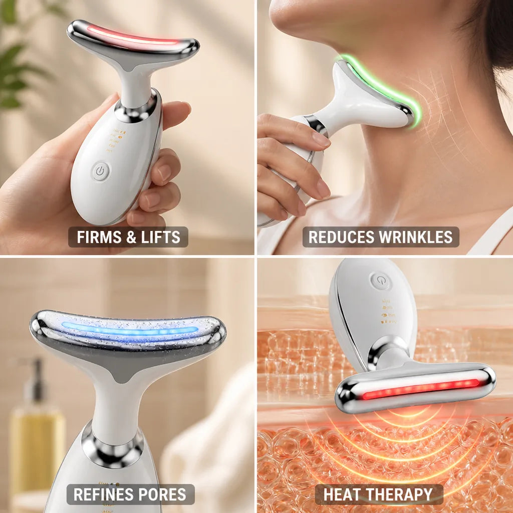 Facial Massager Tri-Mode LED EMS & Heat Therapy