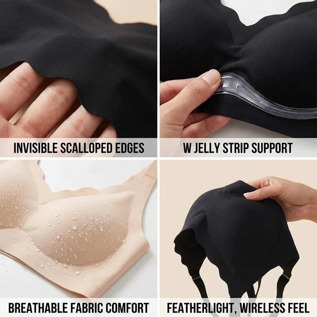 Bra Seamless Scalloped Edge Wire-Free Support