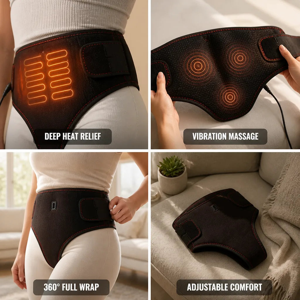 Menstrual Relief Belt Heat & Vibration 360 Degree Wrap
