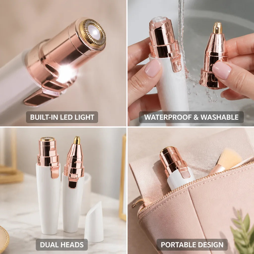 Facial Trimmer Dual-Head Waterproof LED Light