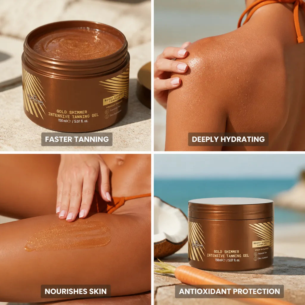 Tanning Gel Gold Shimmer Melanin-Boosting & Hydrating