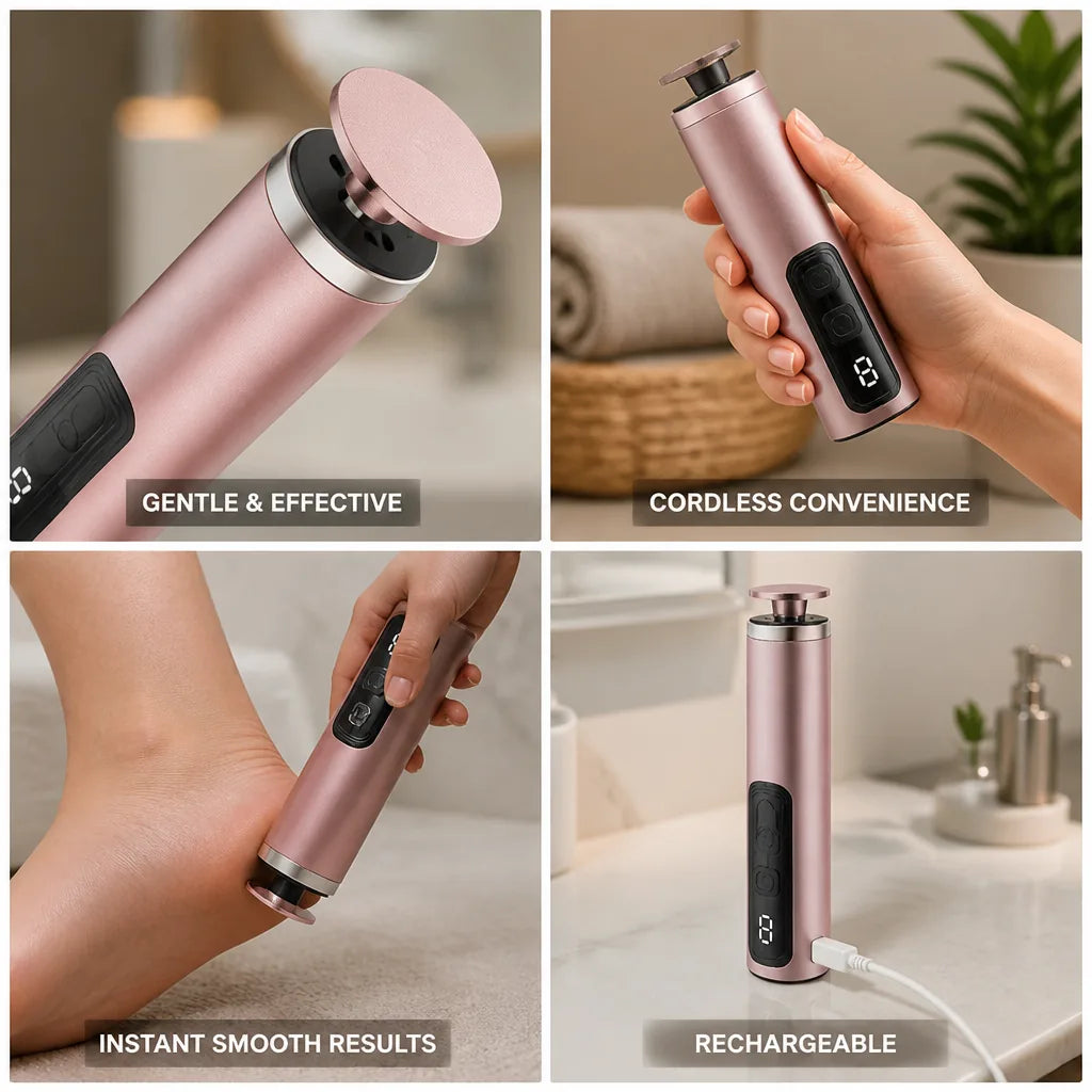 Electric Callus Remover Cordless Rechargeable Gentle Rotating Head