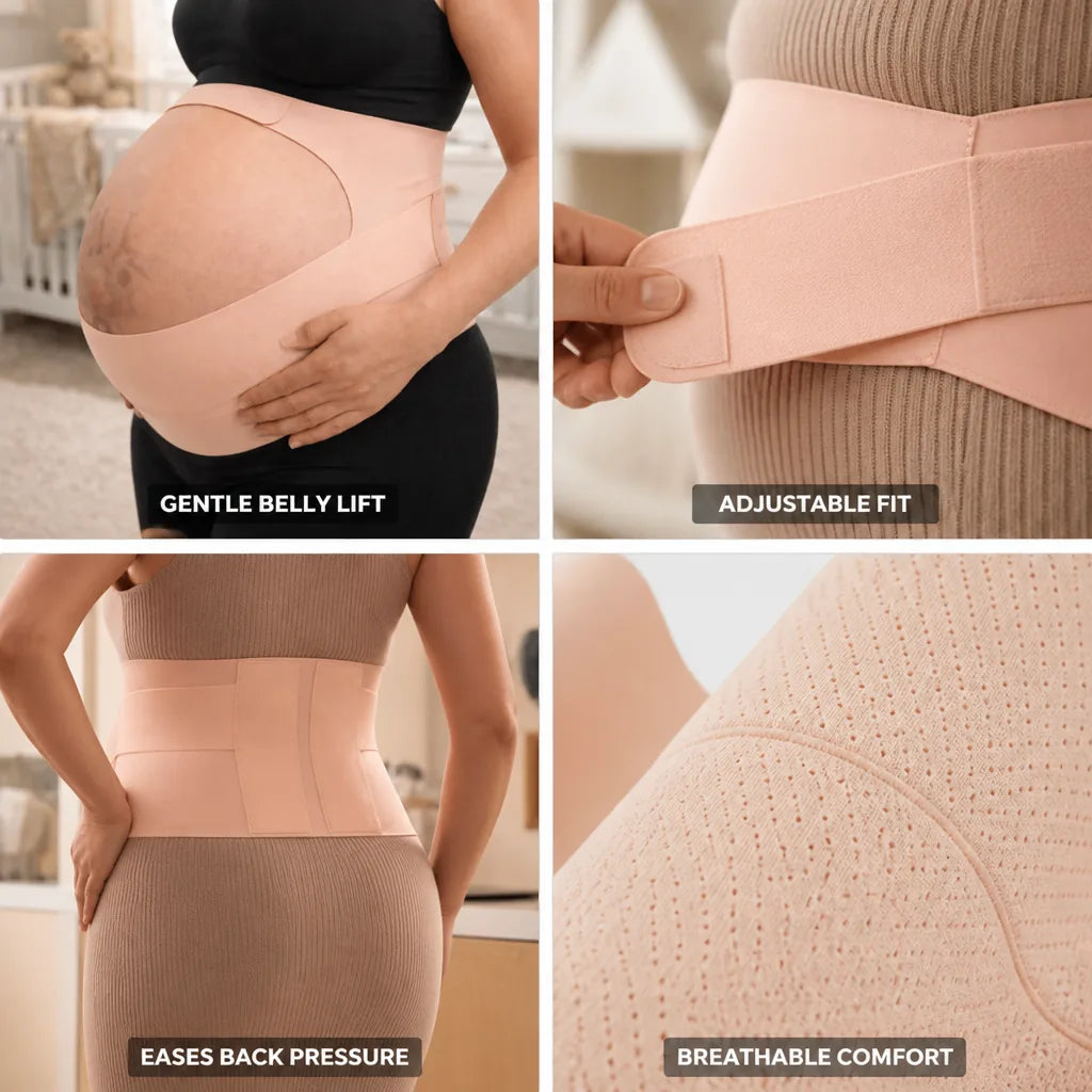 Maternity Support Belt Ergonomic Belly Lift Adjustable Fit Breathable