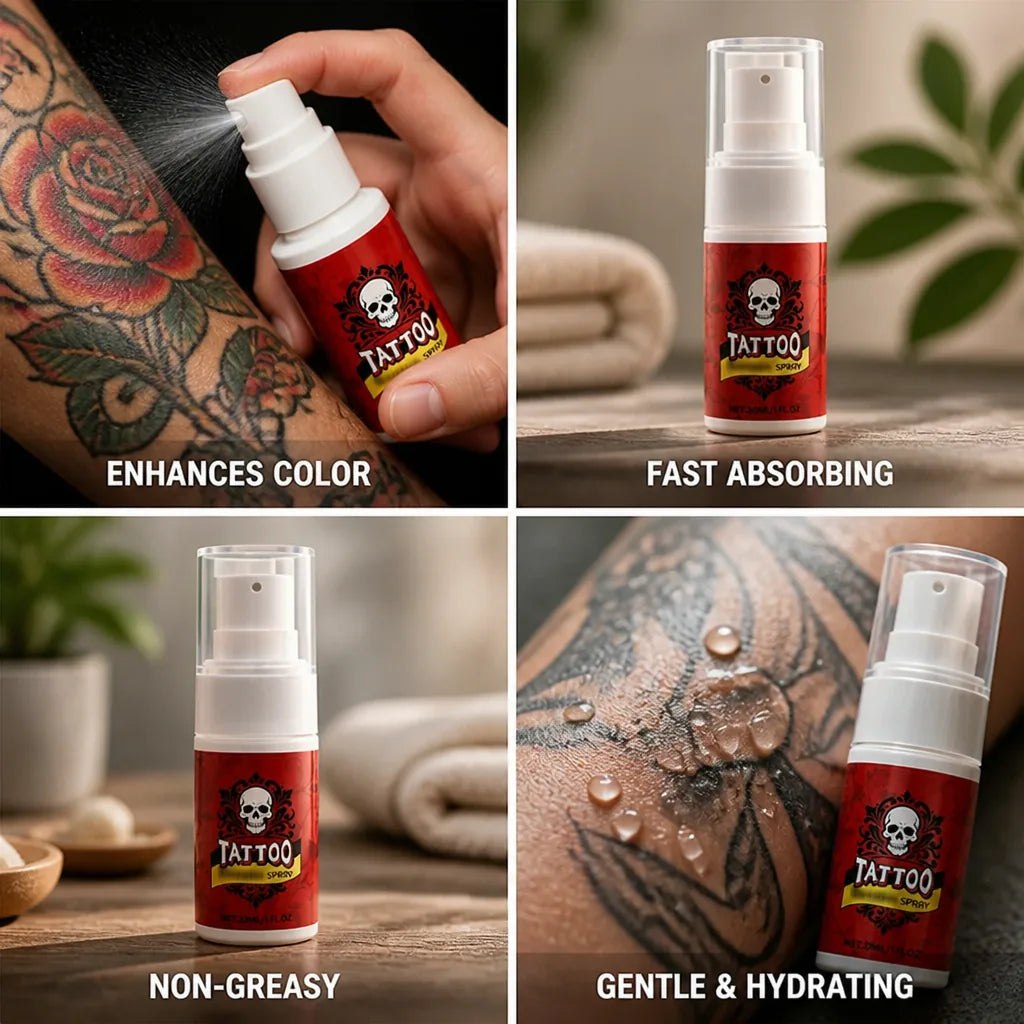Tattoo Aftercare Spray Color-Enhancing Fast-Absorbing Non-Greasy
