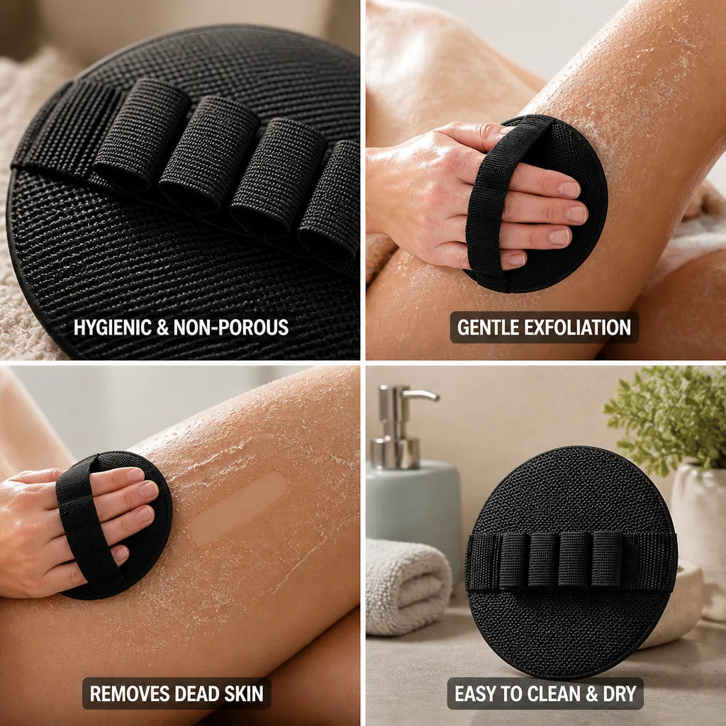 Body Exfoliating Glove Hygienic Non-Porous Gentle Exfoliation