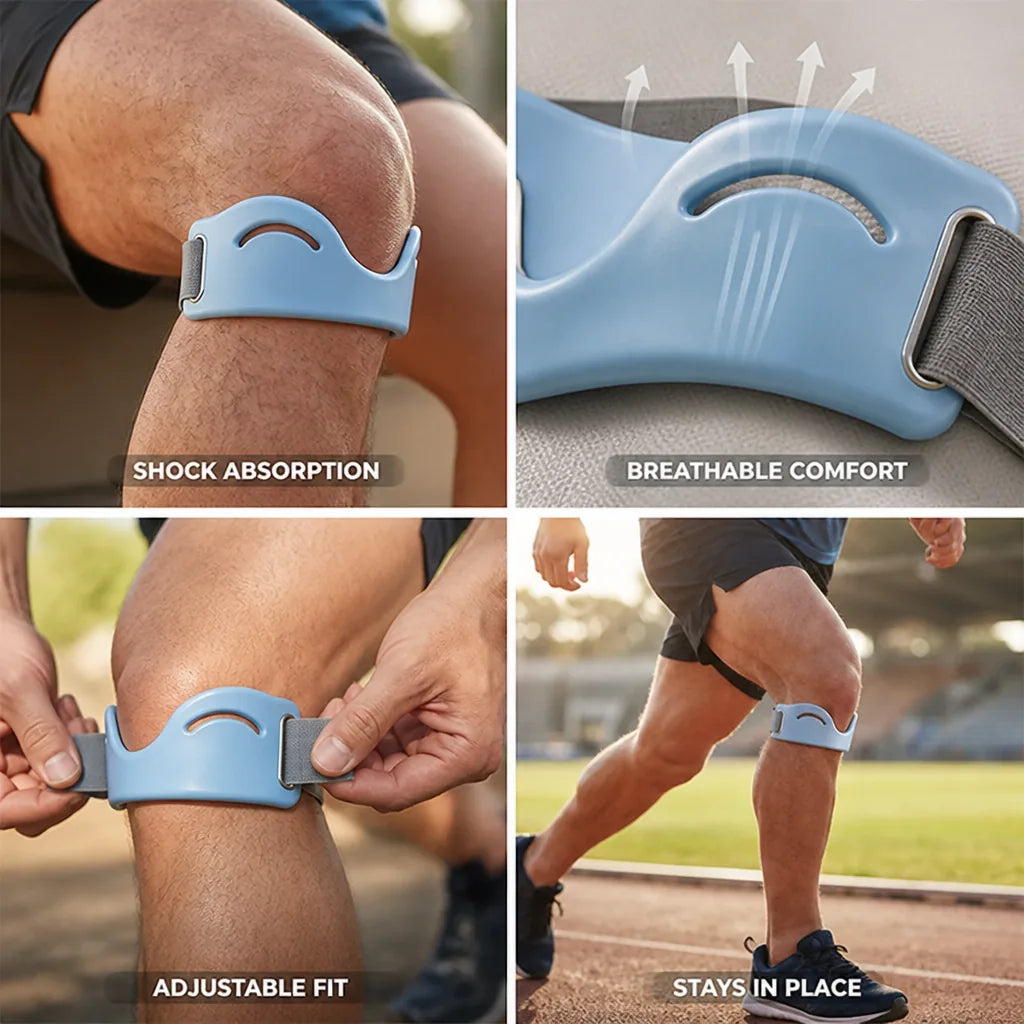 Patella Support Strap Shock-Absorbing V-Shaped Pad Breathable Silicone