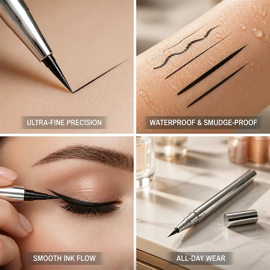 Liquid Eyeliner Ultra-Fine Tip 24-Hour Waterproof & Smudge-Proof