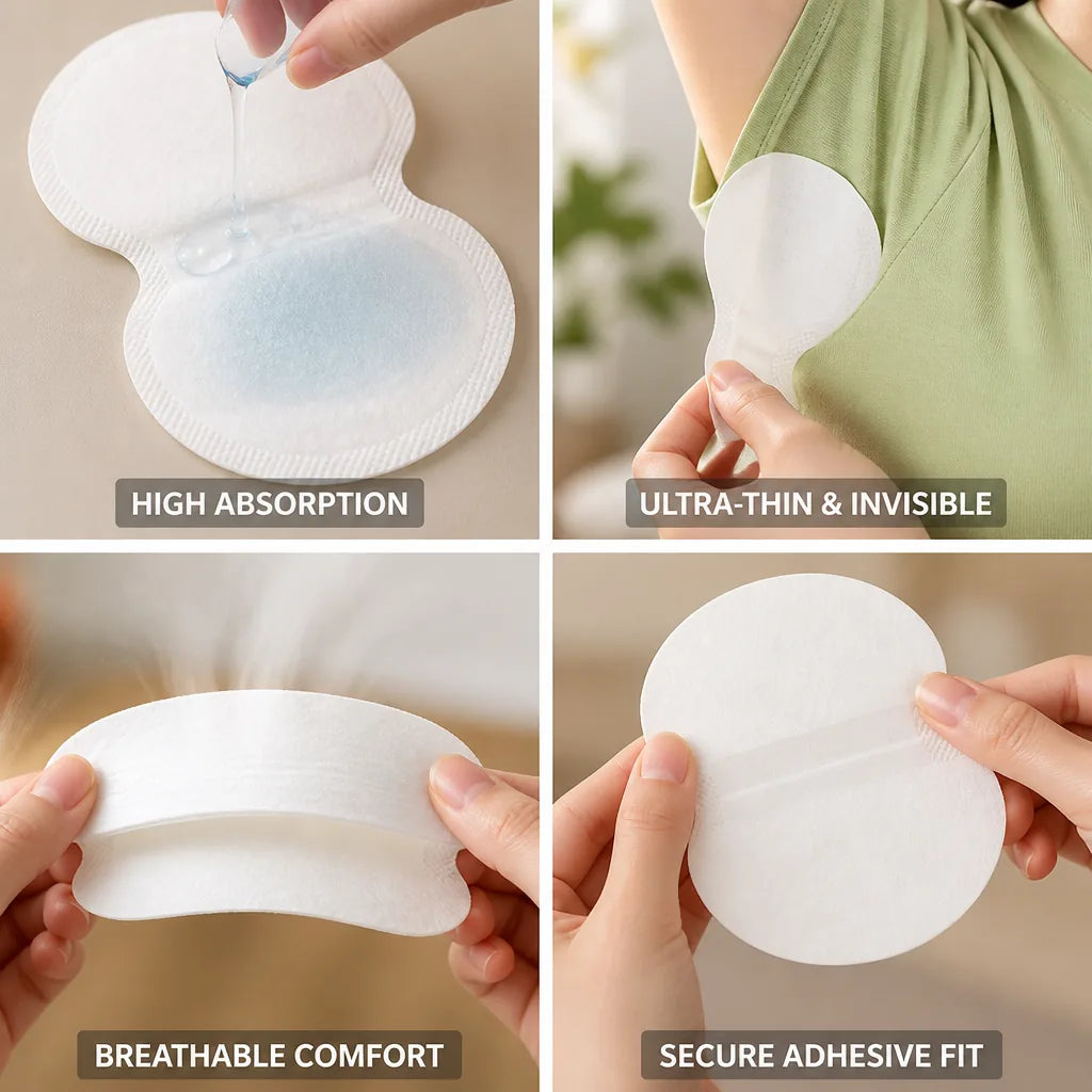 Underarm Sweat Pads Ultra-Thin High-Absorption 50 Pairs