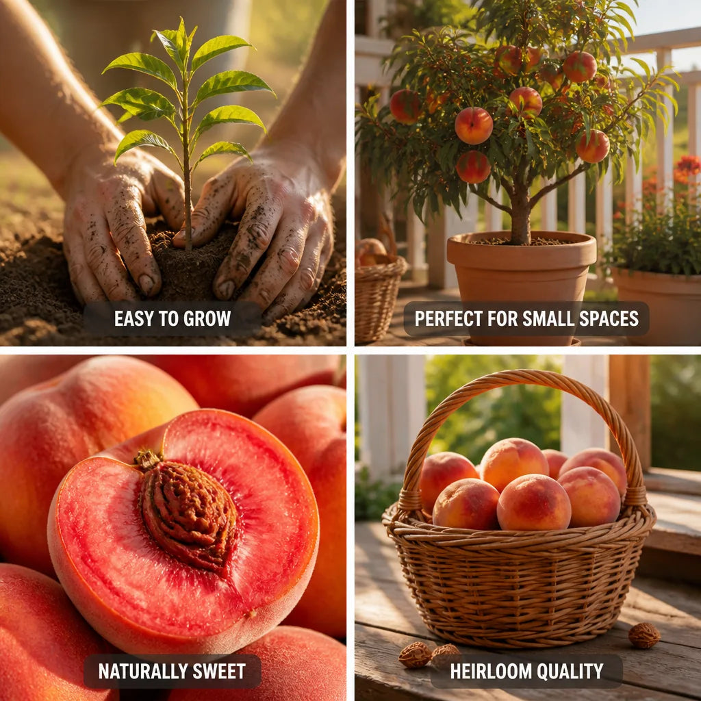 Peach Seeds Dwarf Red-Fleshed Heirloom