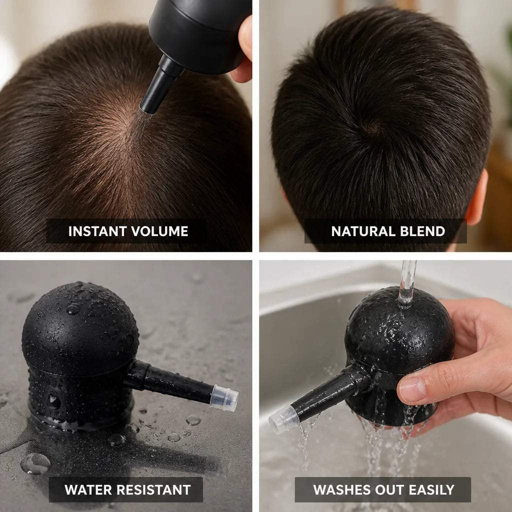 Hair Volumizing Fibers Natural-Looking Water-Resistant Applicator & Comb