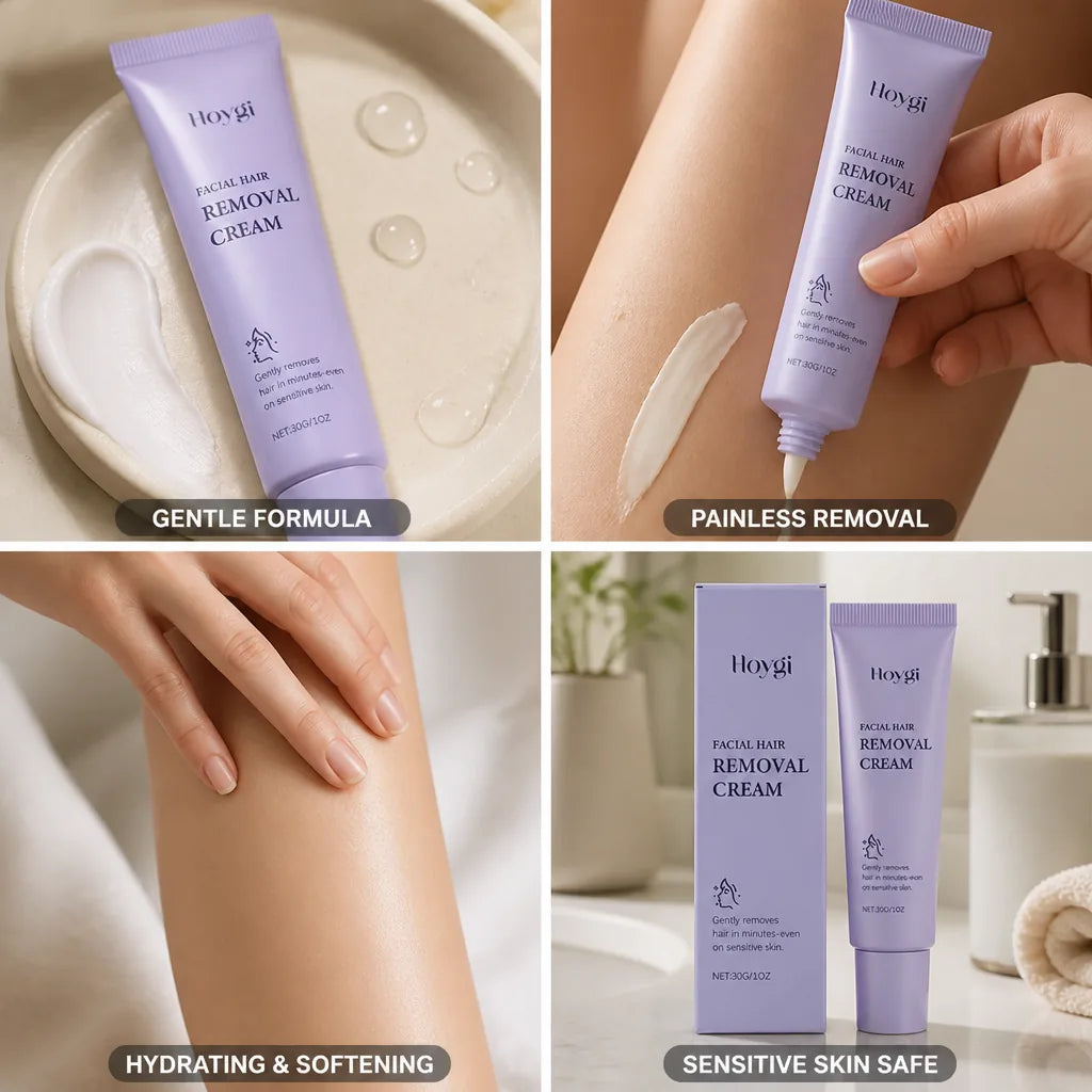 Facial Hair Removal Cream Painless Hydrating Sensitive Skin