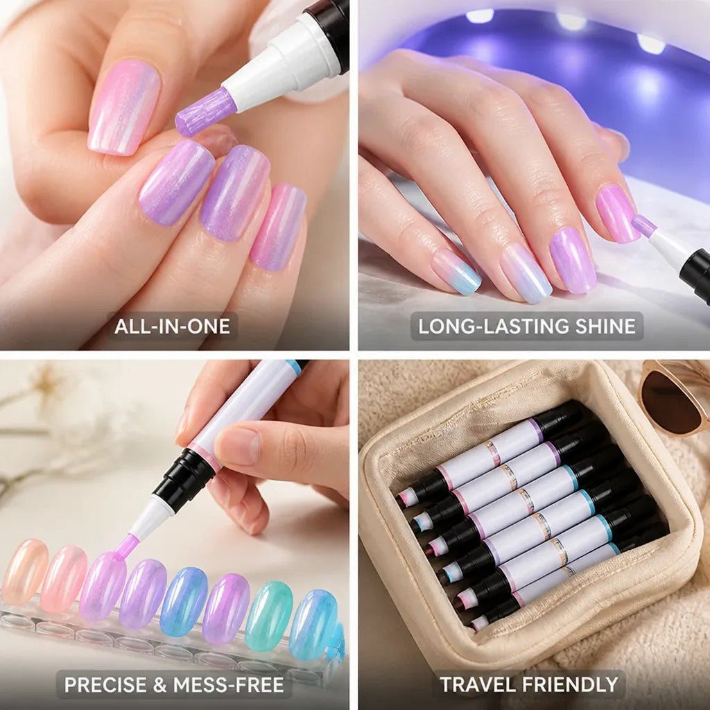 Gel Nail Polish Pen 5-in-1 Shimmer