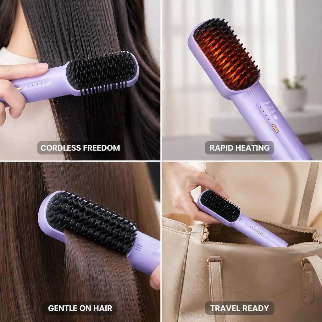 Hair Straightener Cordless Rechargeable Rapid Heating