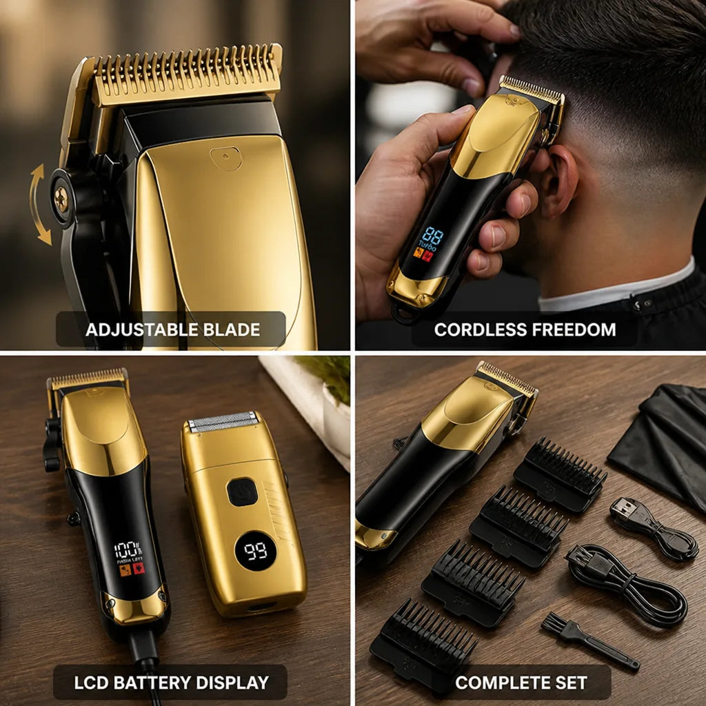 Hair & Beard Trimmer Cordless Rechargeable Adjustable Blade