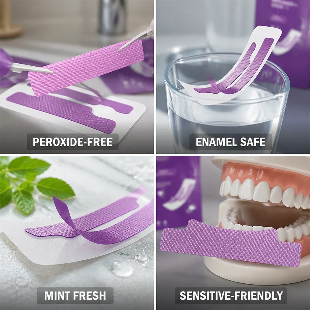 Teeth Whitening Strips Peroxide-Free Color-Correcting Mint