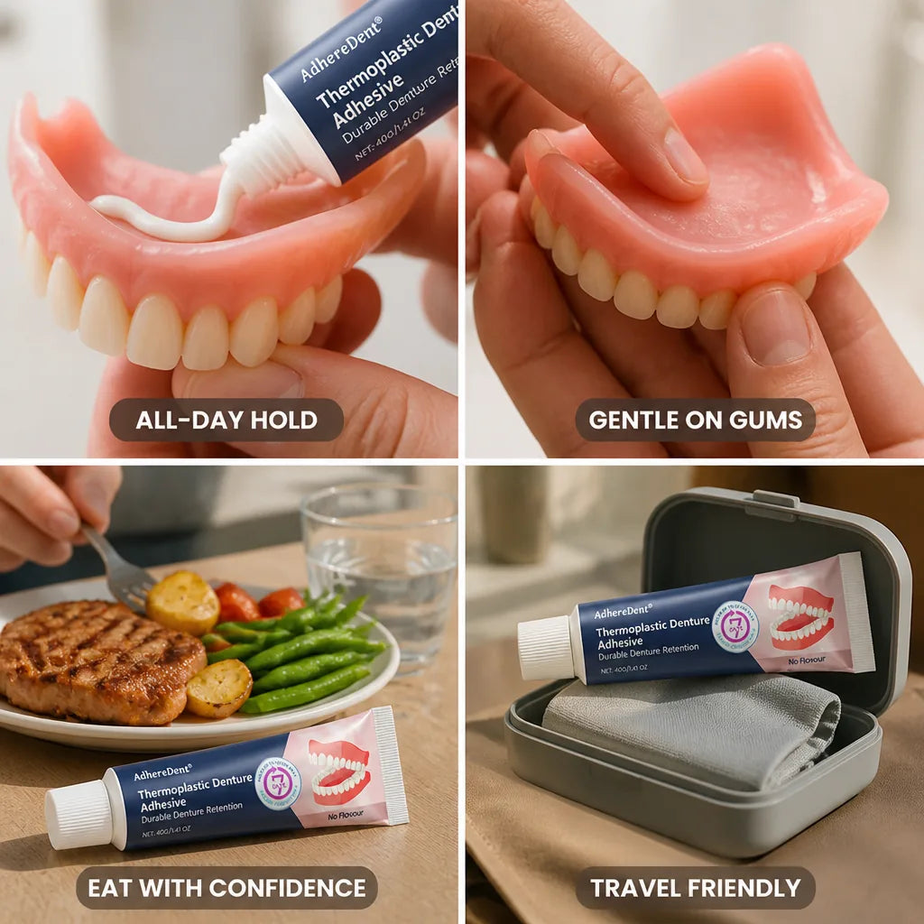 Denture Adhesive Moldable Custom Fit All-Day Hold