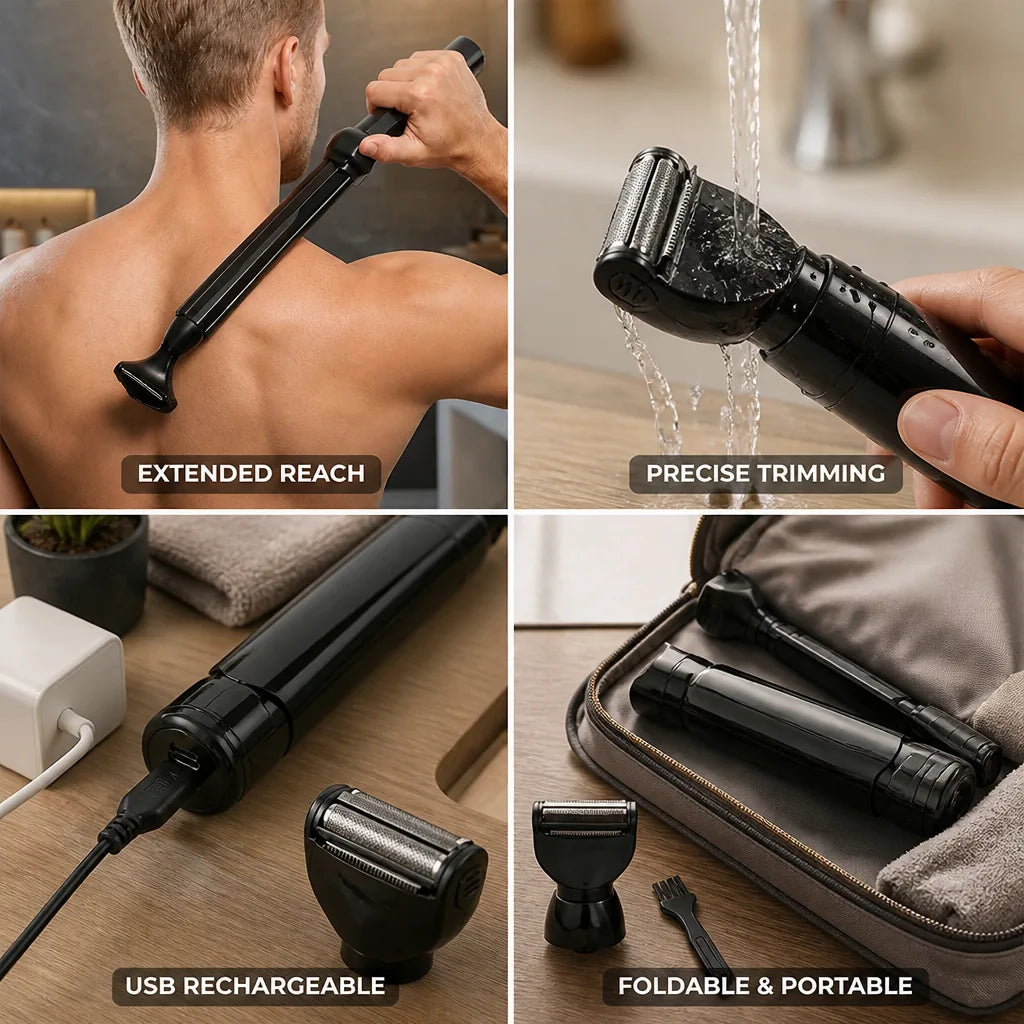 Body Grooming Trimmer Extendable Handle USB Rechargeable