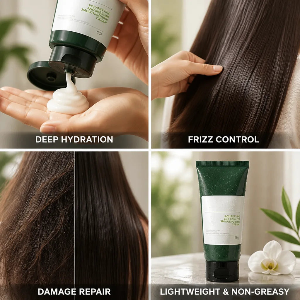 Hair Smoothing Cream Peptide Keratin Frizz Control & Repair