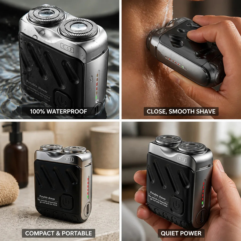 Electric Shaver Dual-Ring Rotary 100% Waterproof