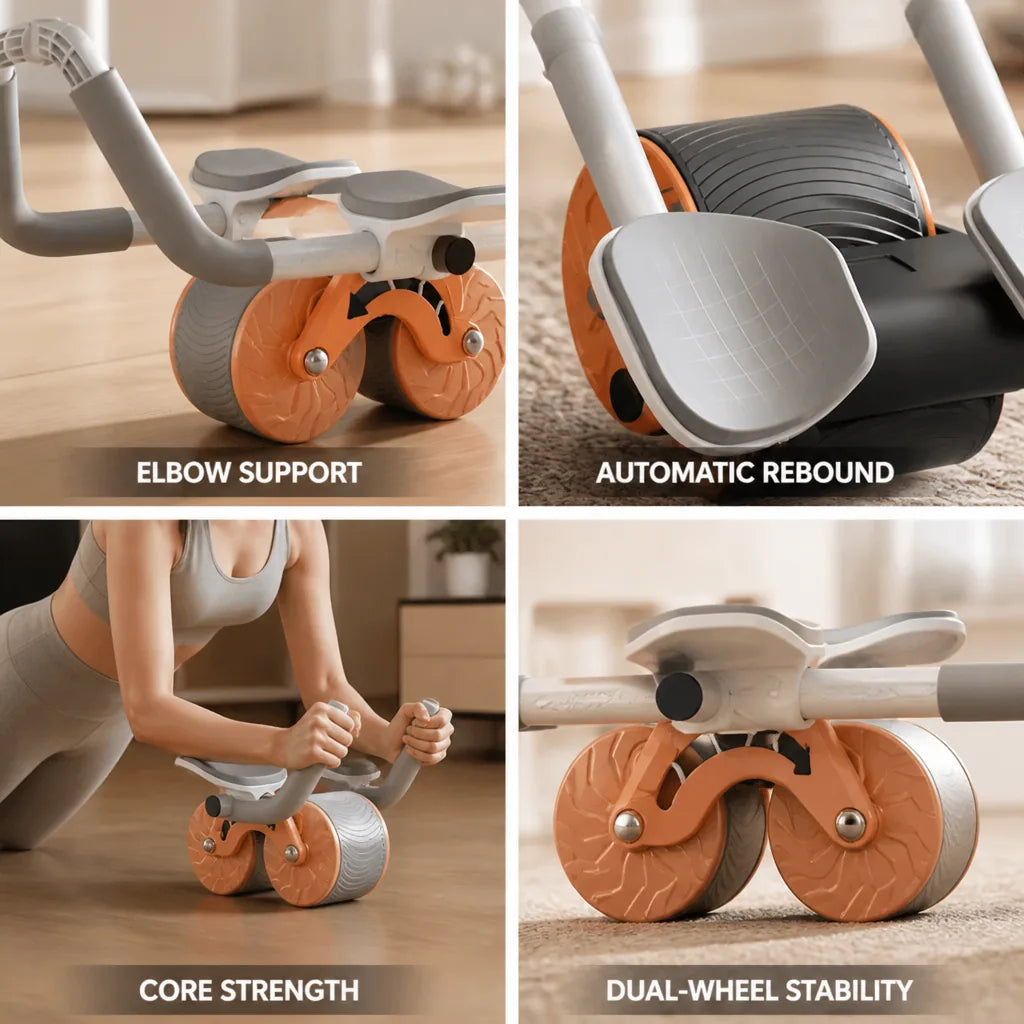 Ab Roller Elbow-Supported Dual-Wheel Rebound