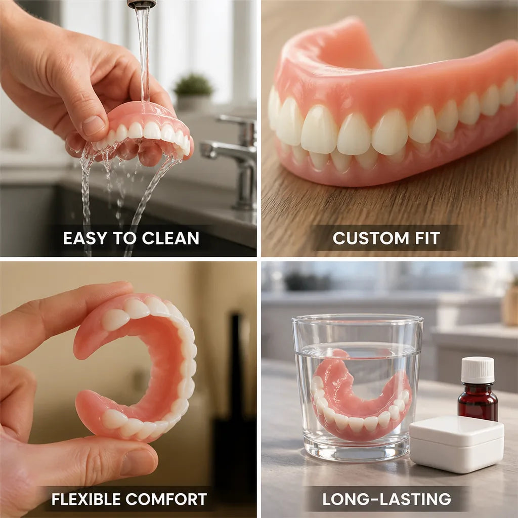 Dentures Custom-Mold Natural-Looking Comfortable Fit