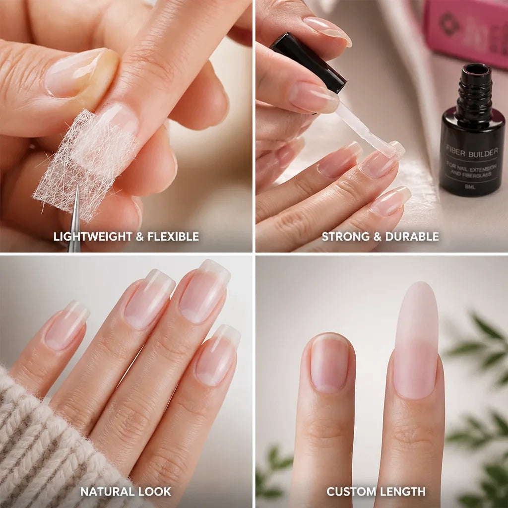 Nail Extension Kit Lightweight Fiberglass Set of 10