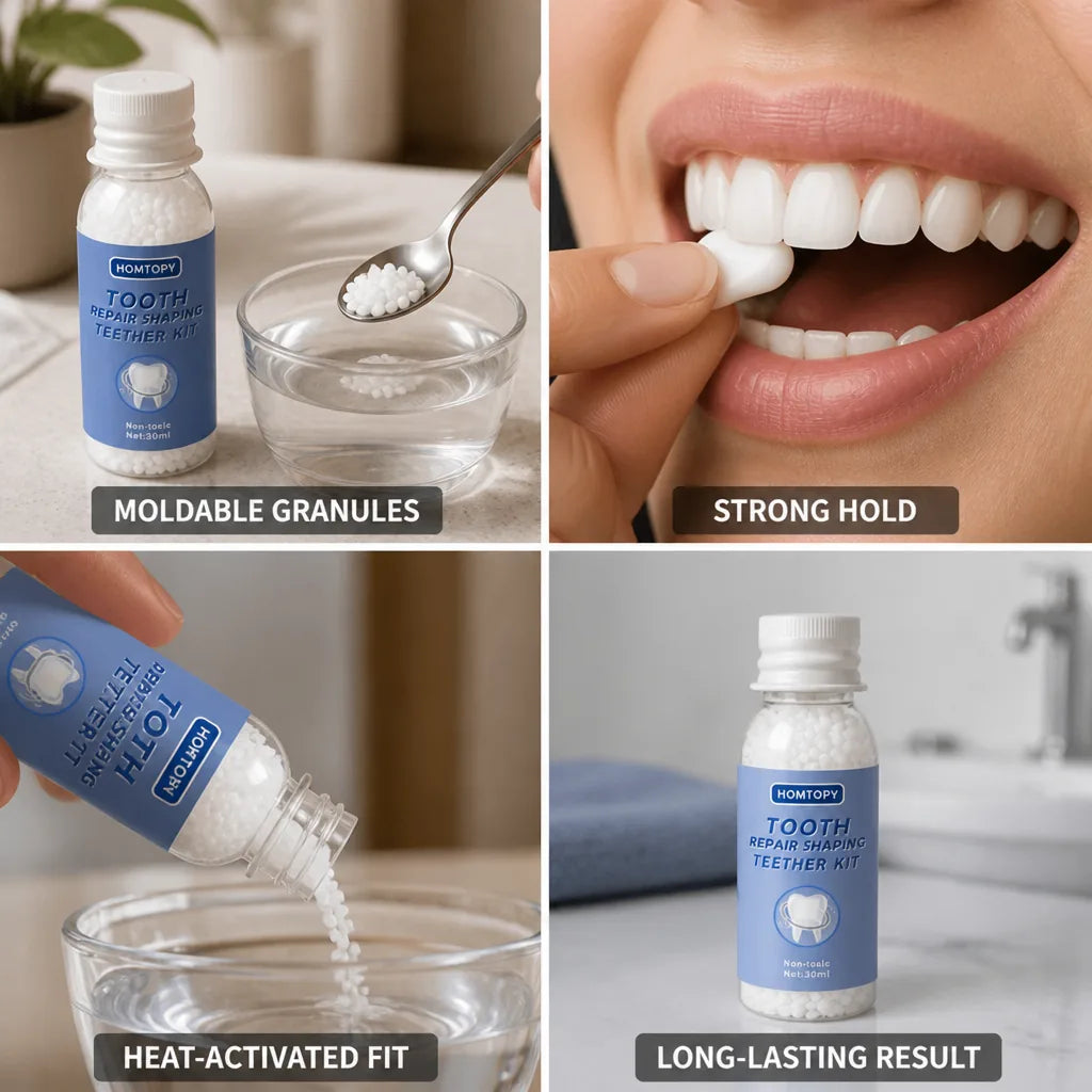 Tooth Repair Kit Heat-Moldable Granules Secure All-Day Fit