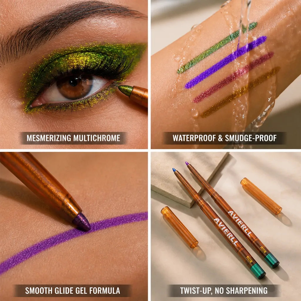 Gel Eyeliner Pencil Multichrome Waterproof Twist-Up