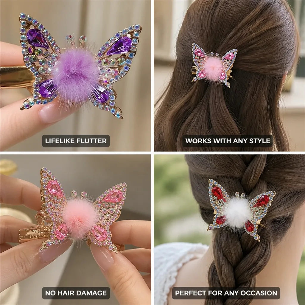Butterfly Hair Clip Lifelike Flutter Motion No Hair Damage