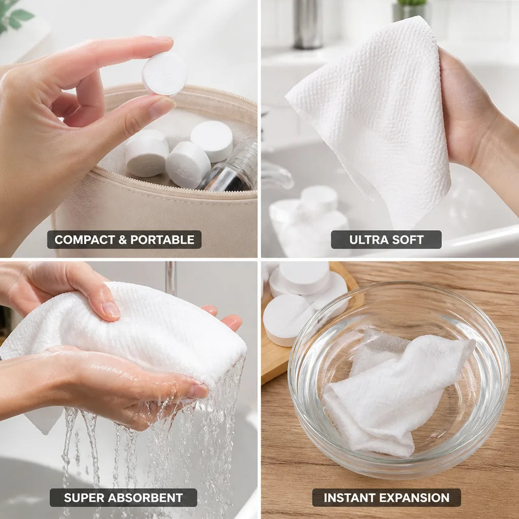 Travel Towel Tablets Premium Cotton Ultra-Soft & Absorbent