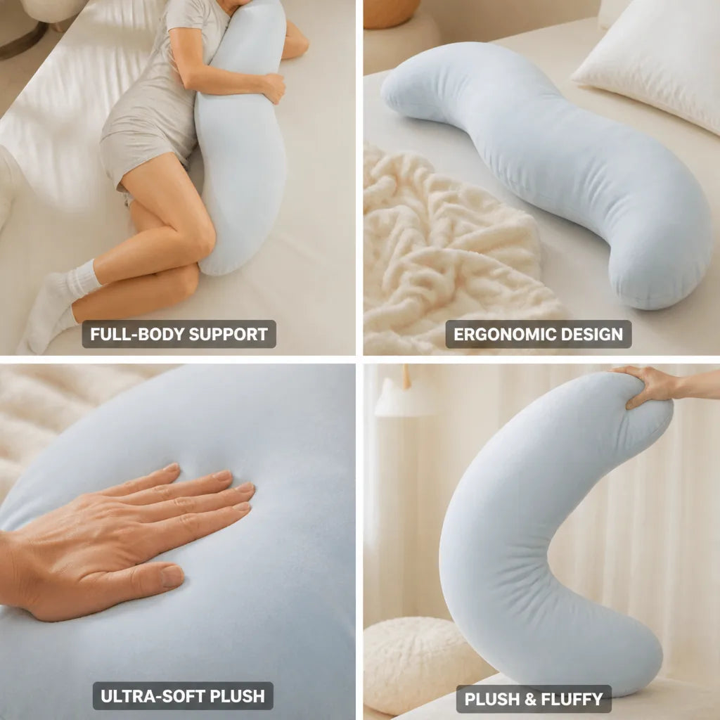 Full Body Pillow Wraparound Pea Pod Ultra-Soft Plush