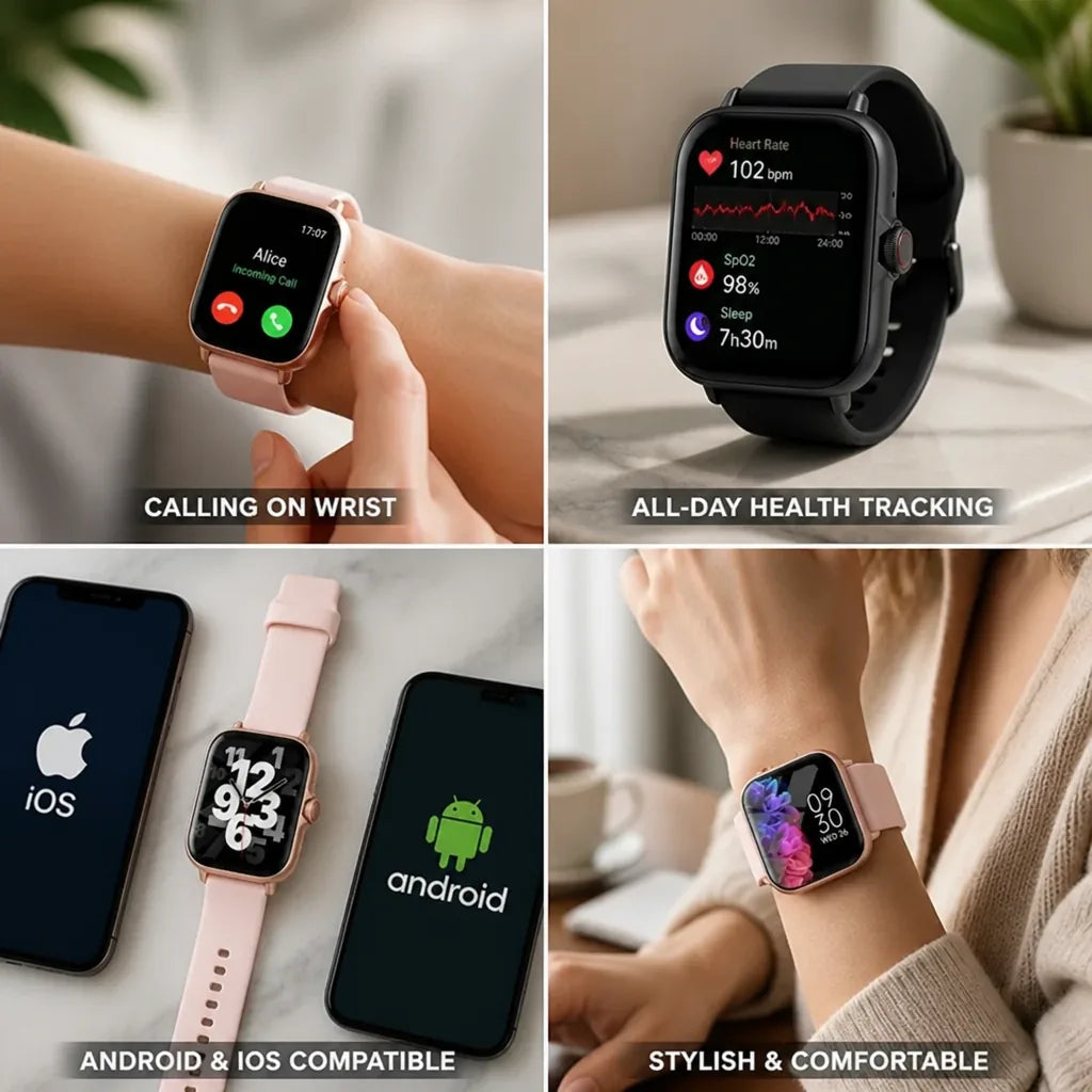 Smartwatch All-Day Fitness Tracking Wireless Calling Android & iOS