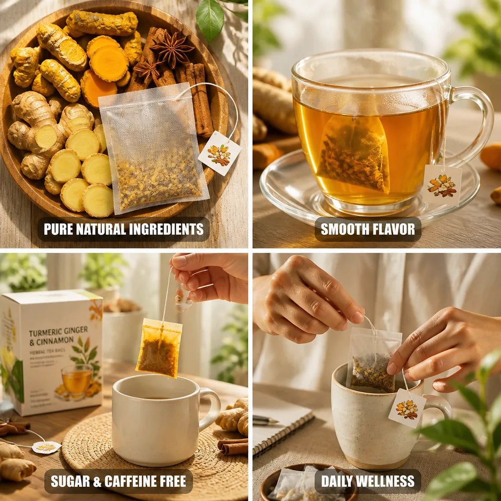 Herbal Tea Bags Turmeric Ginger & Cinnamon Sugar-Free