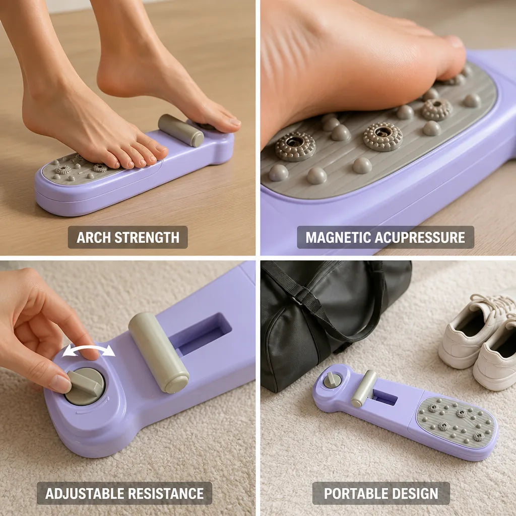 Foot Arch Training Board Magnetic Acupressure & Adjustable Resistance