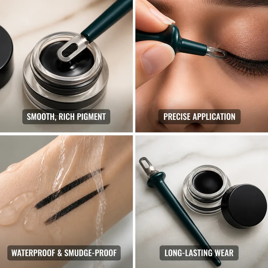 Liquid Eyeliner Precision Applicator & Waterproof Gel