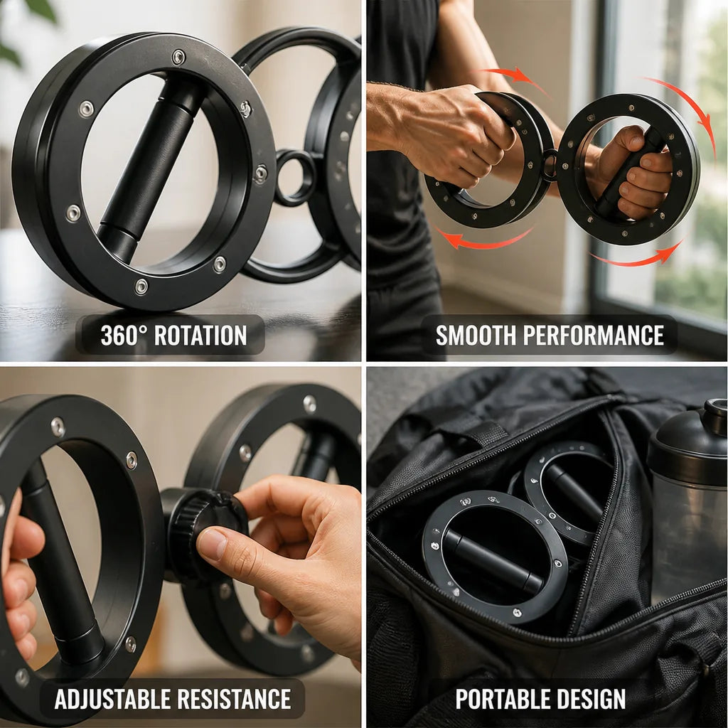 Rotational Trainer 360-Degree Rotating Grips Adjustable Resistance