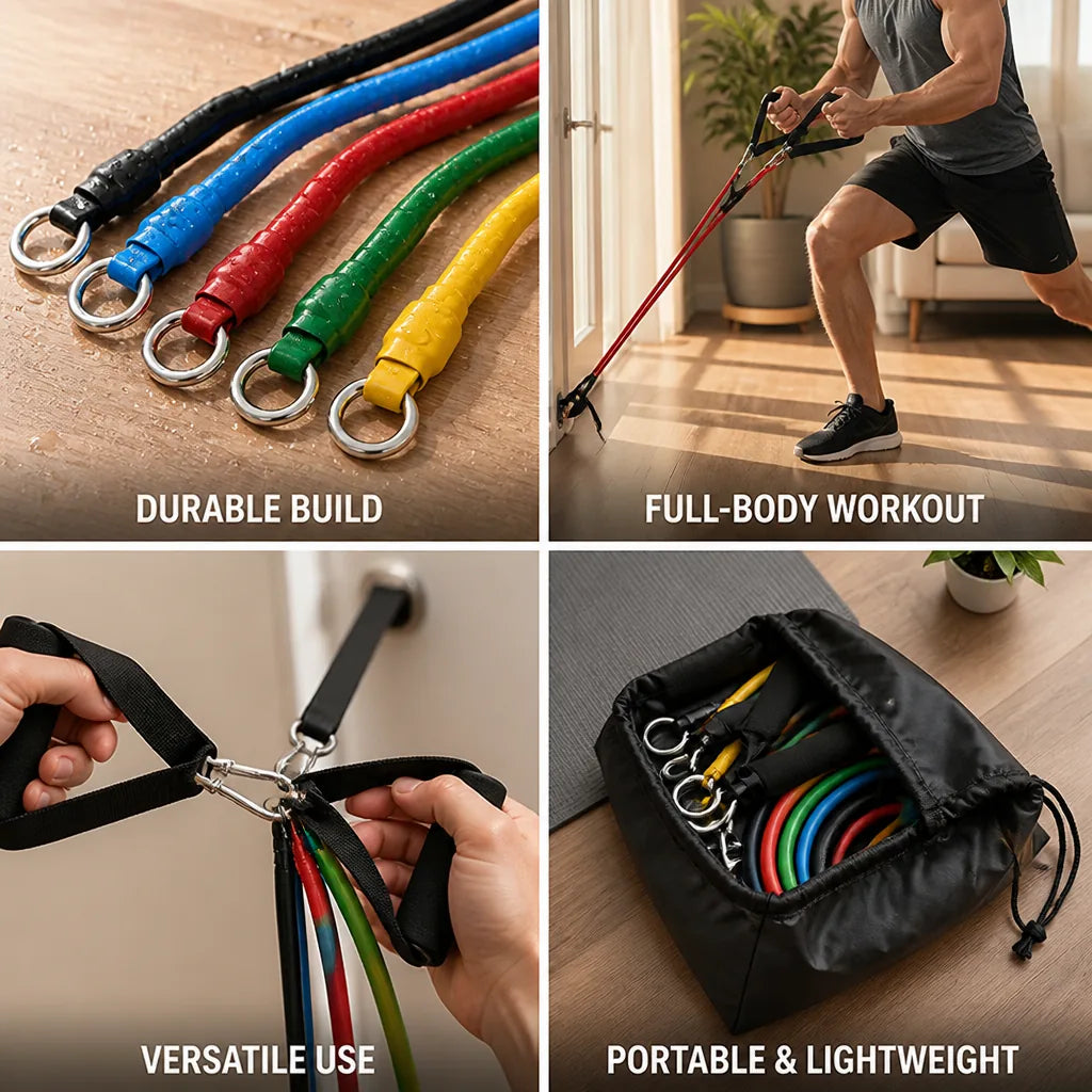 Resistance Band Kit Adjustable Resistance Handles & Door Anchor