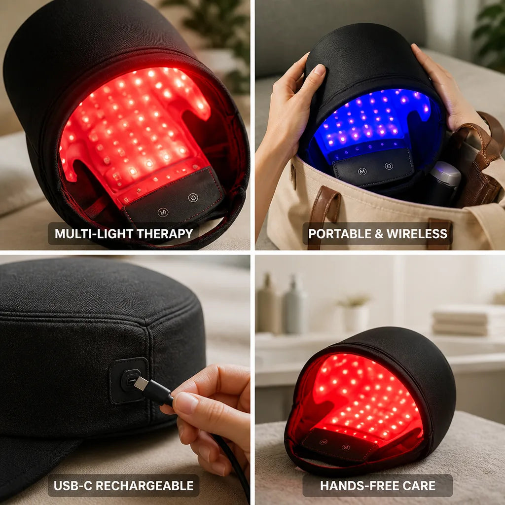 Hair Therapy Cap 3-in-1 LED & Heat Rechargeable USB-C