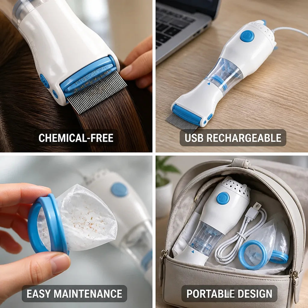 Lice Removal Comb USB Rechargeable & Chemical-Free