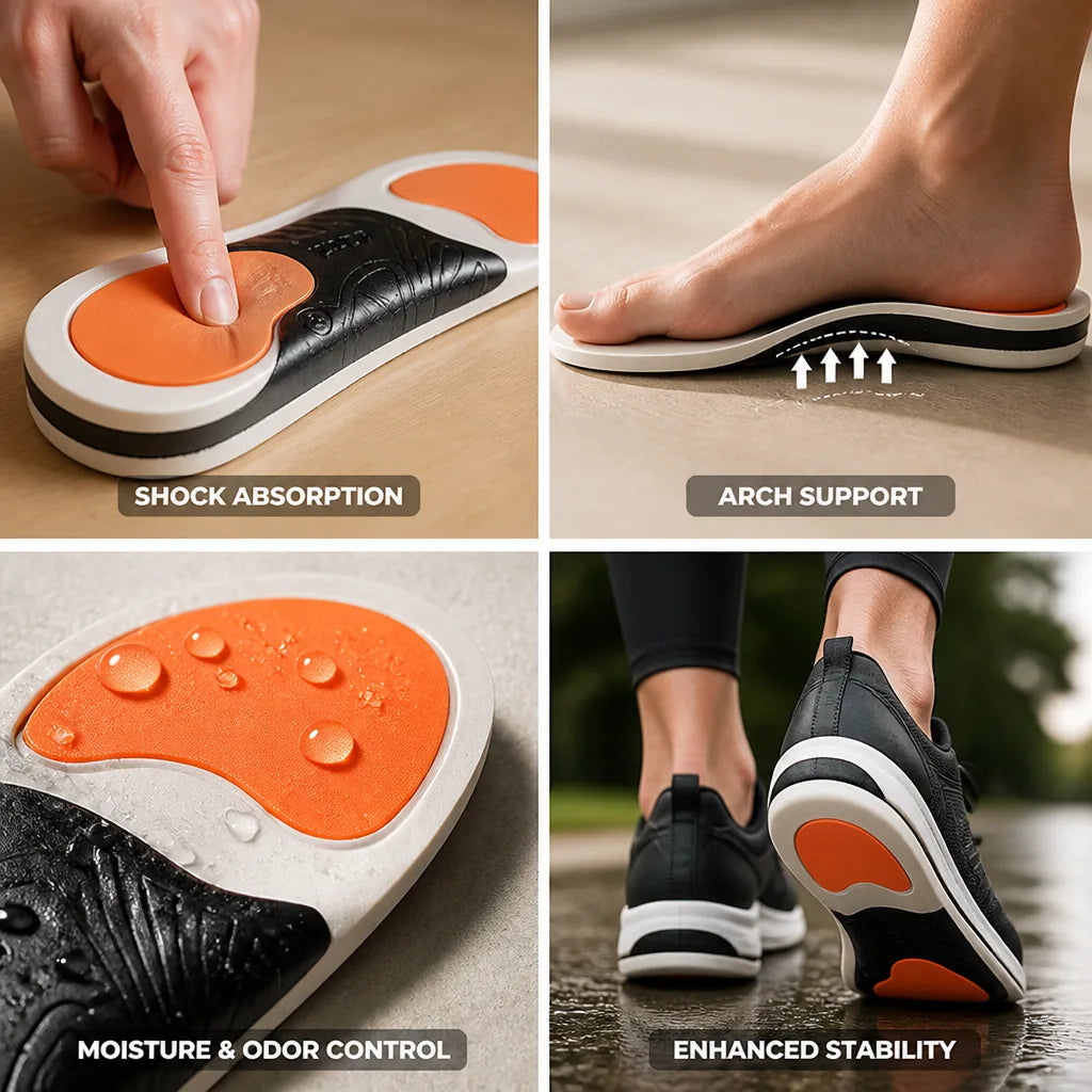 Athletic Insoles Shock-Absorbing Ergonomic Arch Support