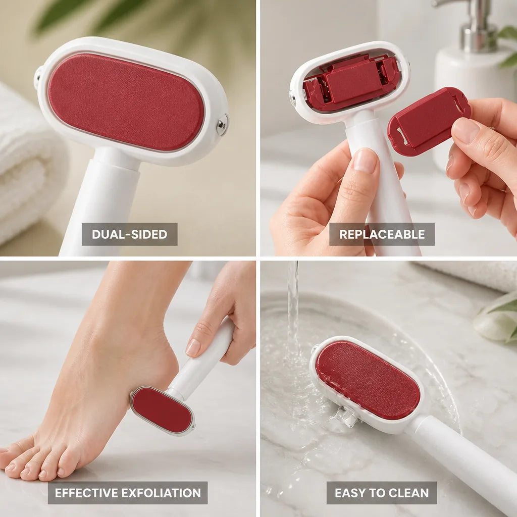 Foot Callus Remover Dual-Sided Replaceable Stainless Steel Blade