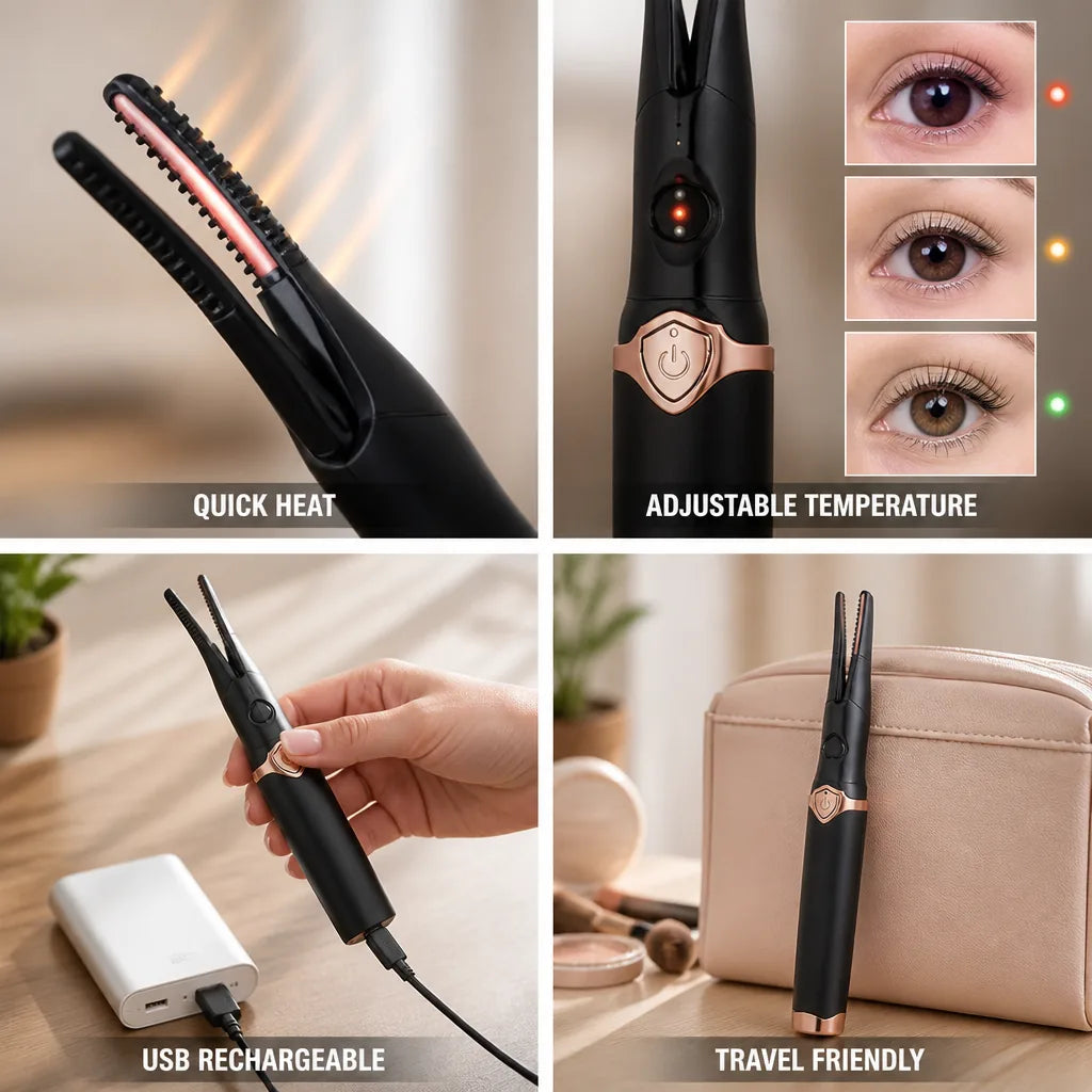 Eyelash Curler Quick-Heat Ceramic USB Rechargeable