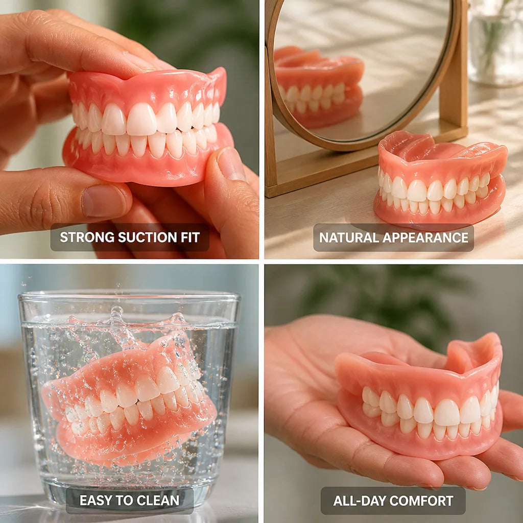 Full Dentures Suction Fit Natural-Looking & All-Day Comfort