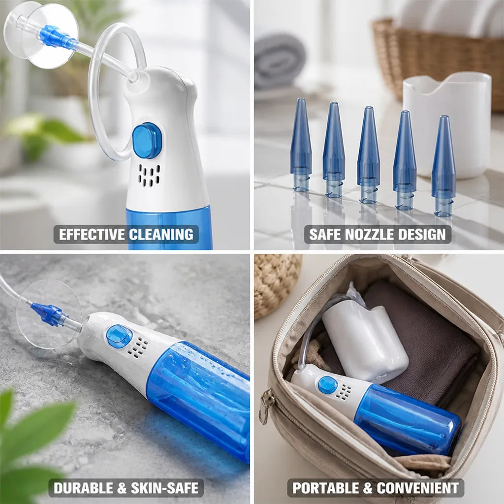 Ear Wax Removal Kit Gentle Water Irrigation Safe Nozzle