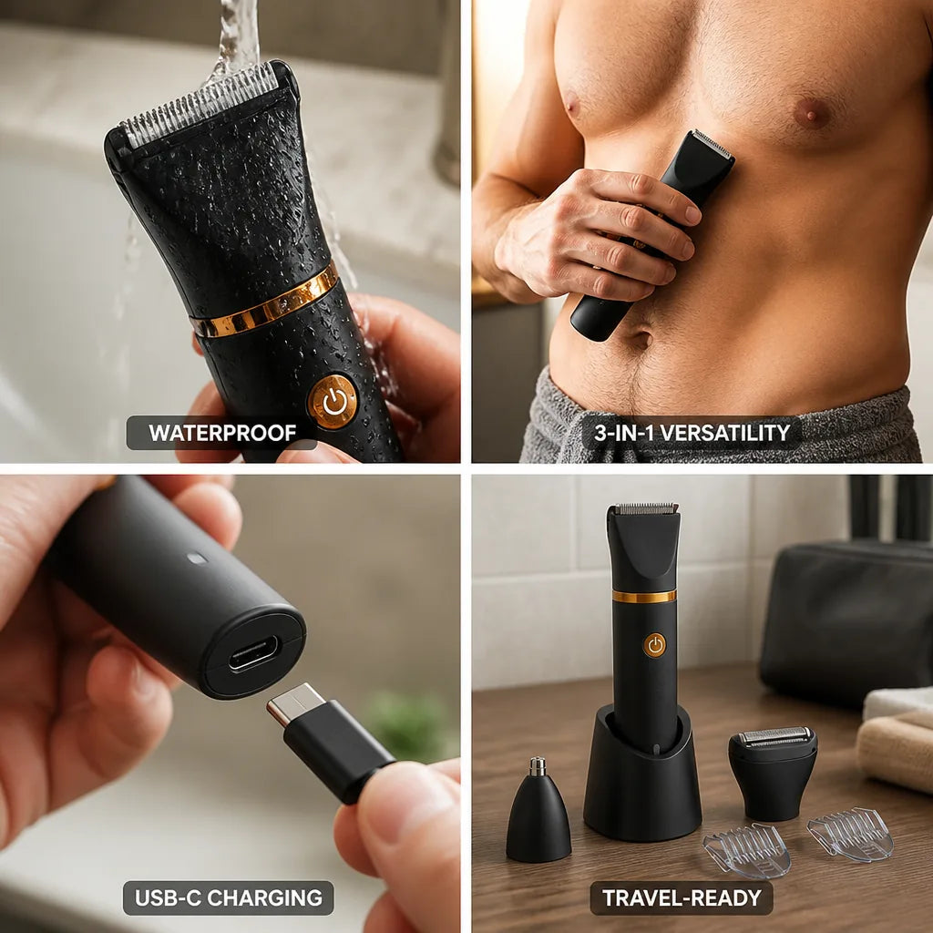 Grooming Trimmer 3-In-1 Waterproof USB-C