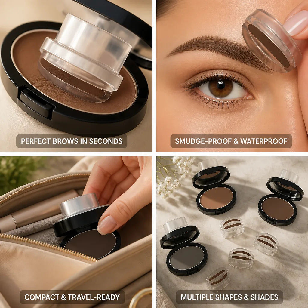 Eyebrow Stamp Kit Smudge-Proof Waterproof Multiple Shapes & Shades