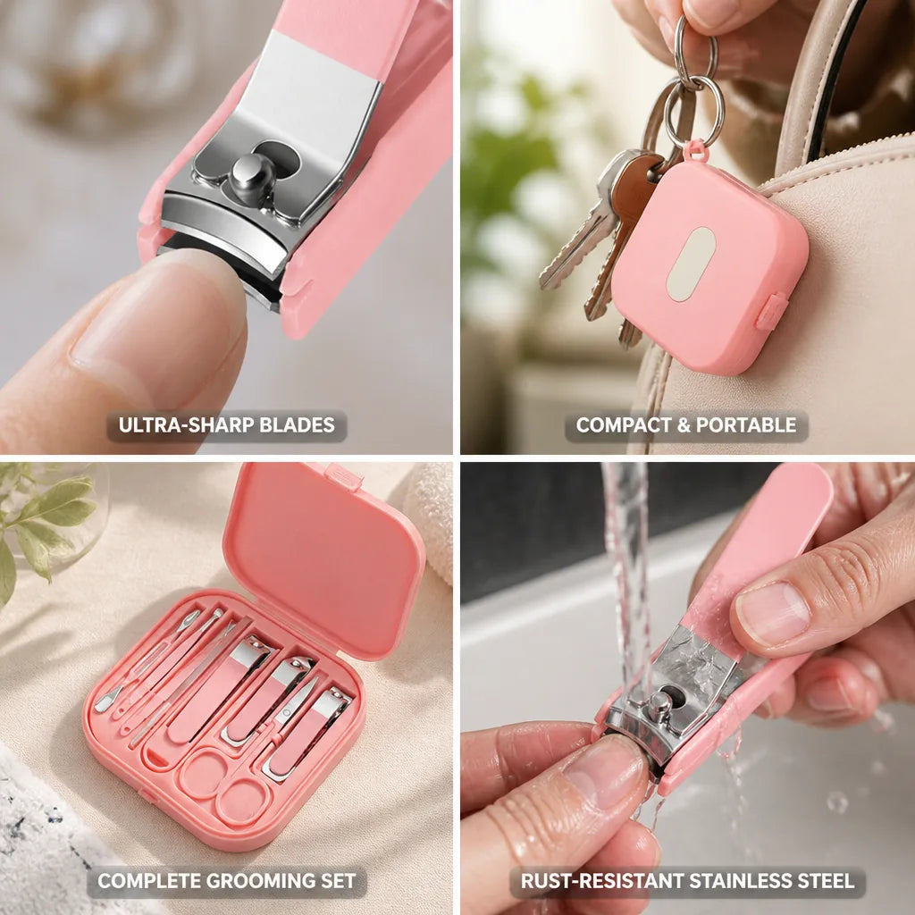 Nail Clipper Ultra-Sharp Stainless Steel Keychain Case