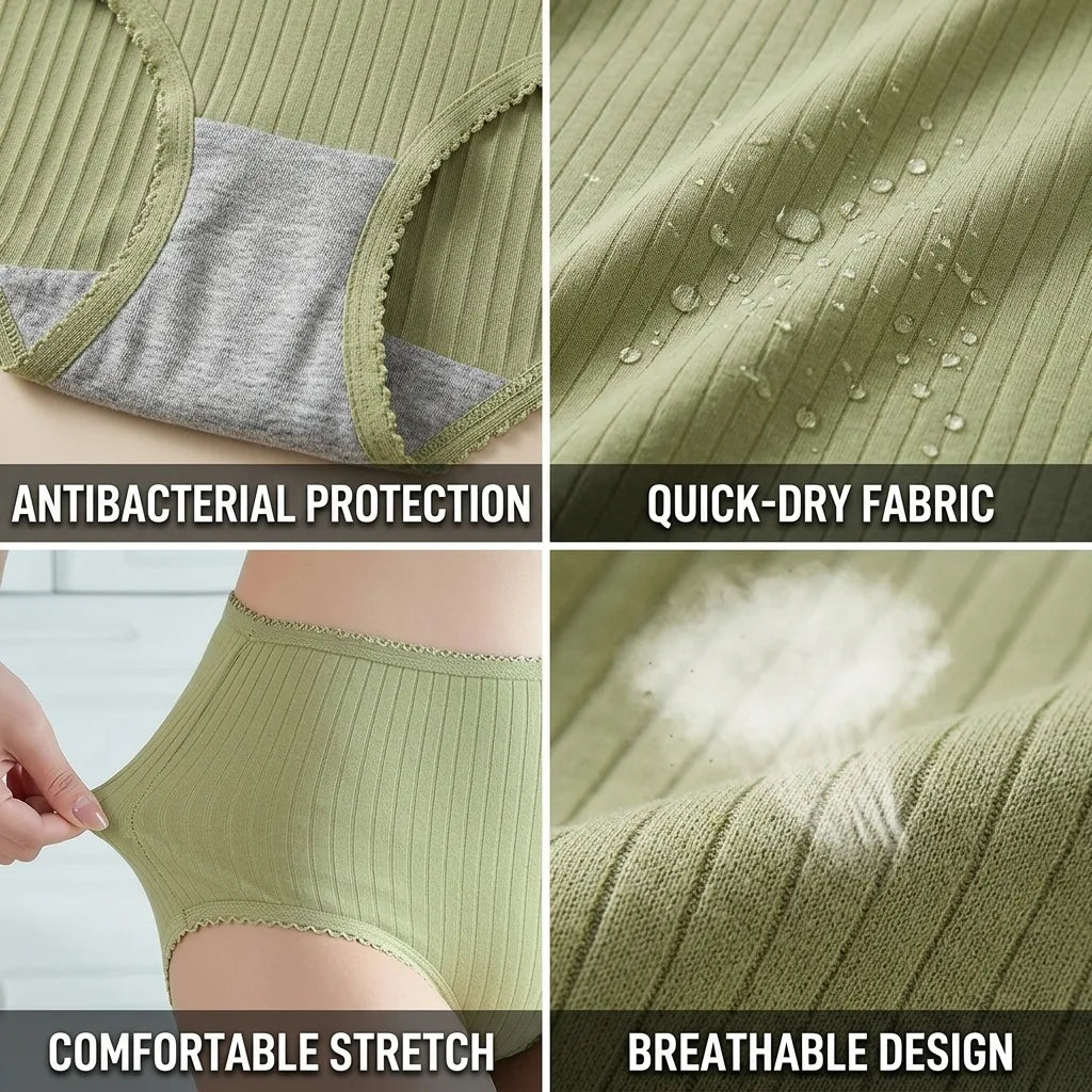 Women's Absorbent Underwear Silver Ion Antibacterial Quick-Dry & Breathable